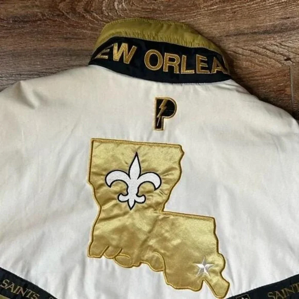 Pro Player New Orleans Saints Jacket L Black Gold‎ Vintage Puffer Coat